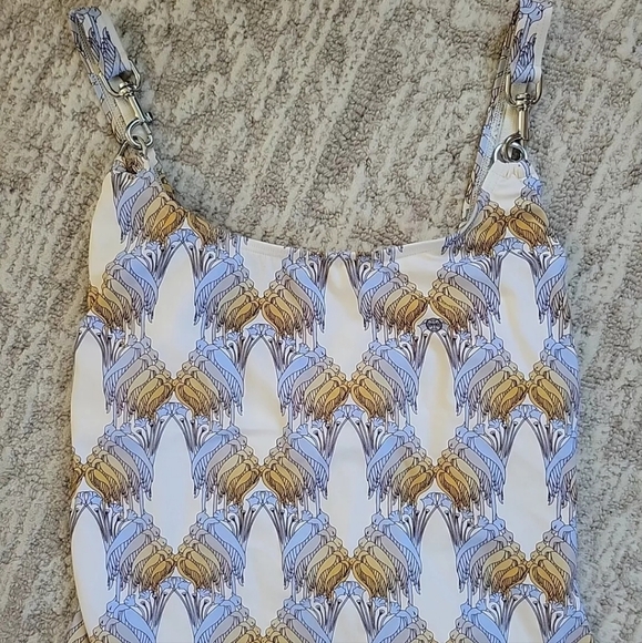 Tory Burch Printed Clip Tank Swimsuit One Piece Sand Deco Crane - Picture 3 of 16